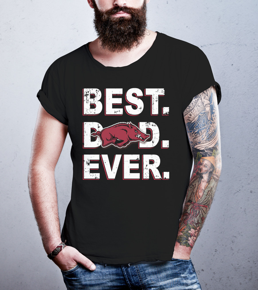 Best Dad Ever Arkansas Razorbacks T-Shirt