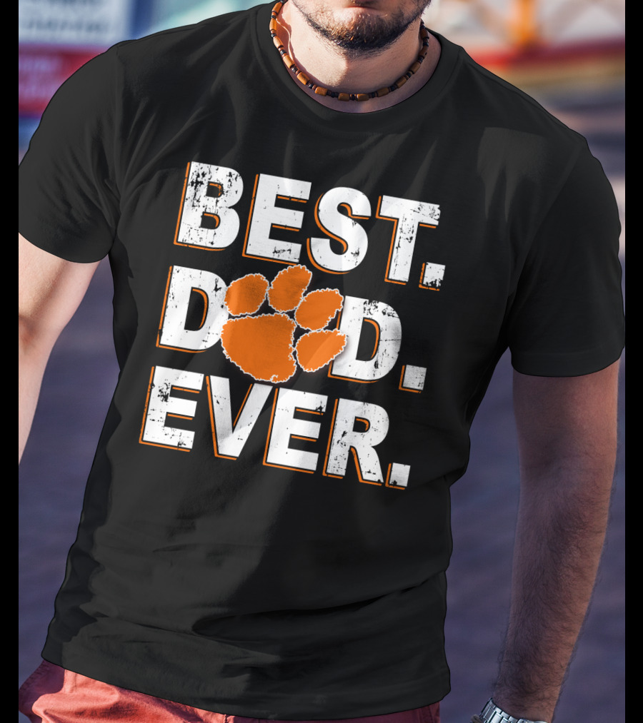 Best Dad Ever Clemson Tigers Paw T-Shirt