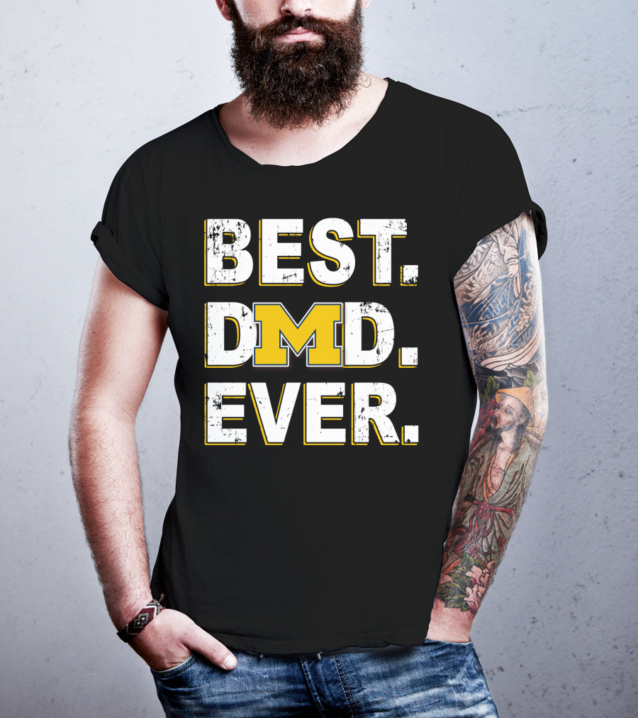 Best Dad Ever Michigan M Logo Wolverines T-Shirt