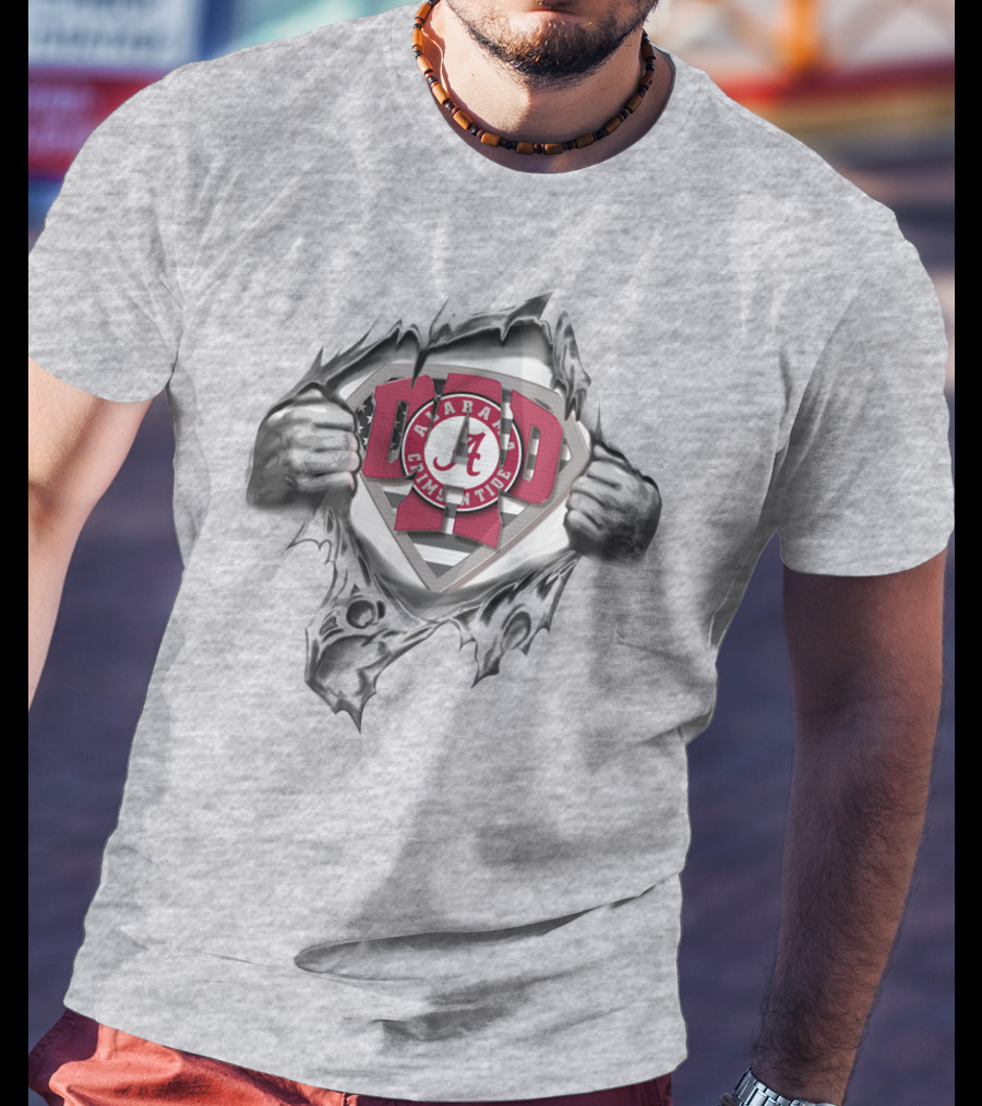 Superdad Alabama Crimson Tide Logo With Shield T-Shirt