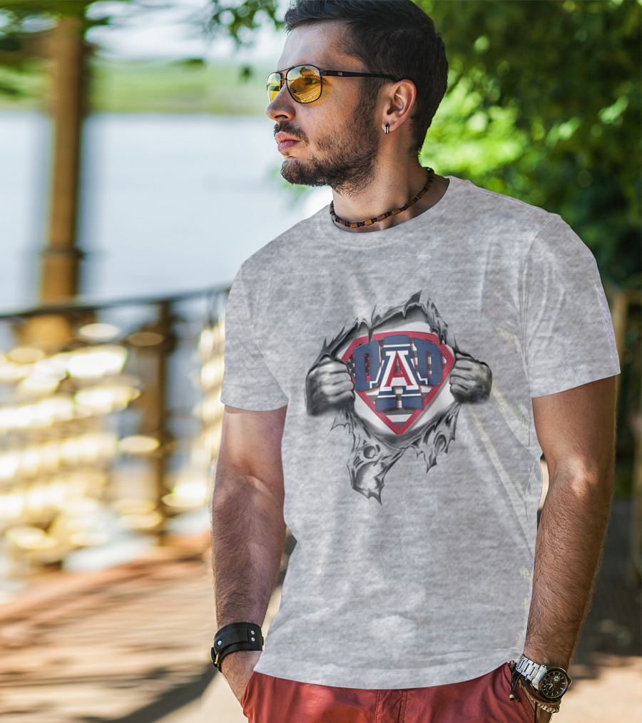 Superdad Arizona Wildcats Logo Shield Torn Texture T-Shirt