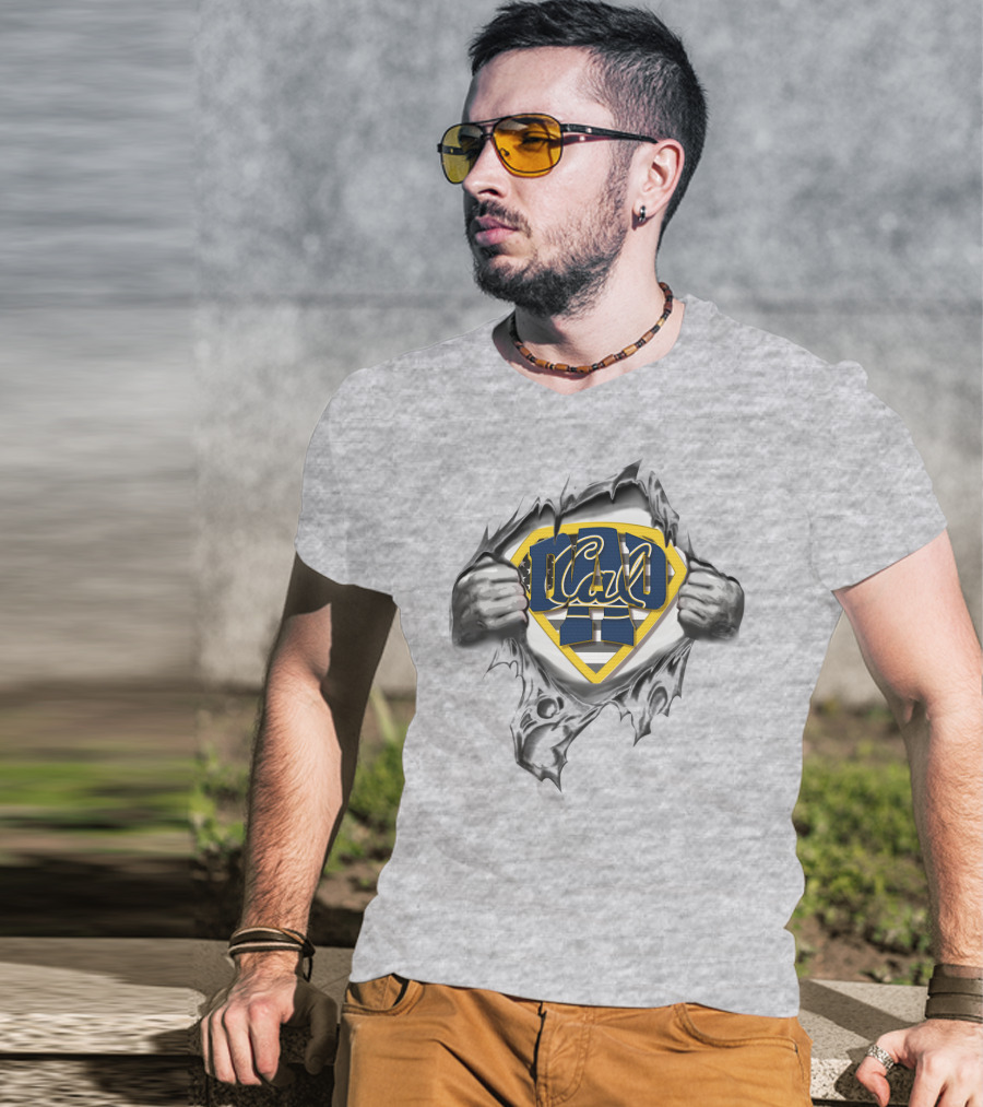 Superdad California Golden Bears Cal Dad Logo Hand Tear T-Shirt