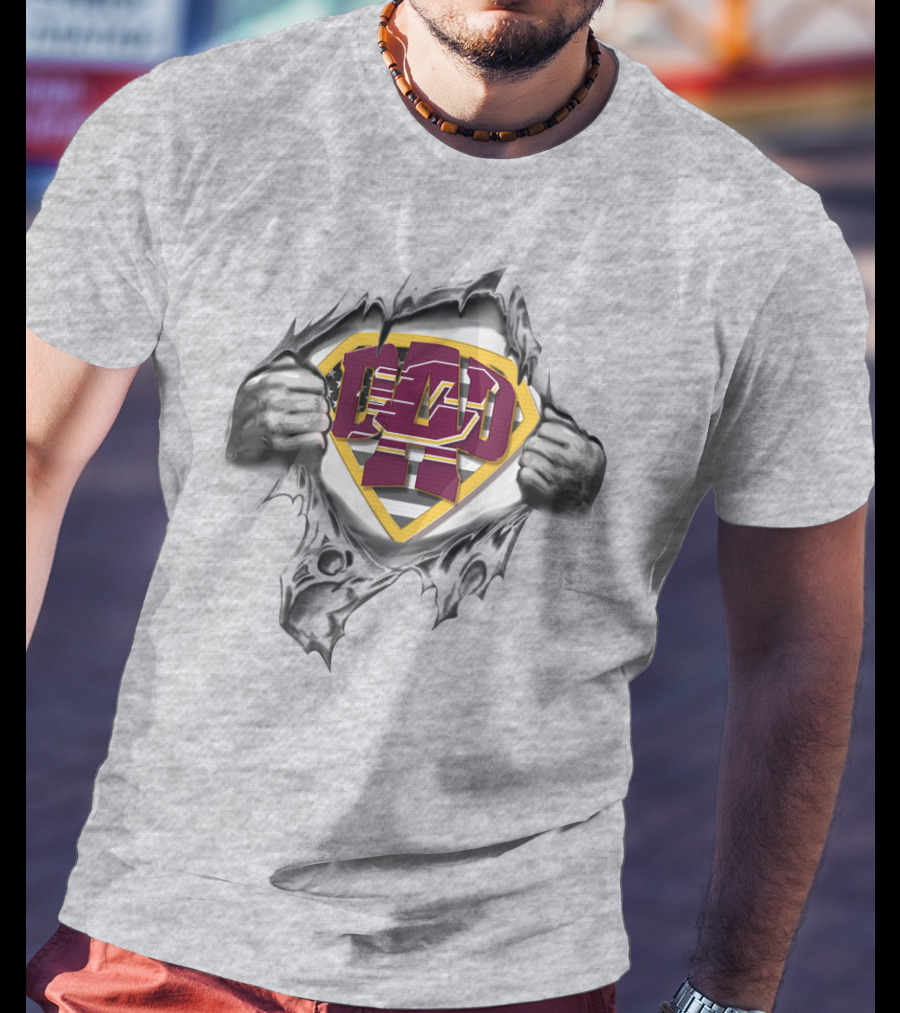 Superdad Central Michigan Chippewas Chest Badge T-Shirt