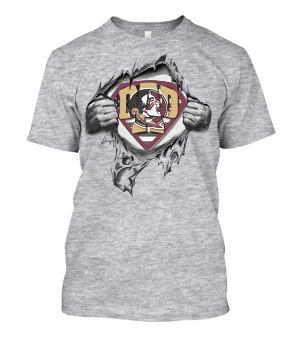 Superdad Florida State Seminoles Dad Logo Tear T-Shirt