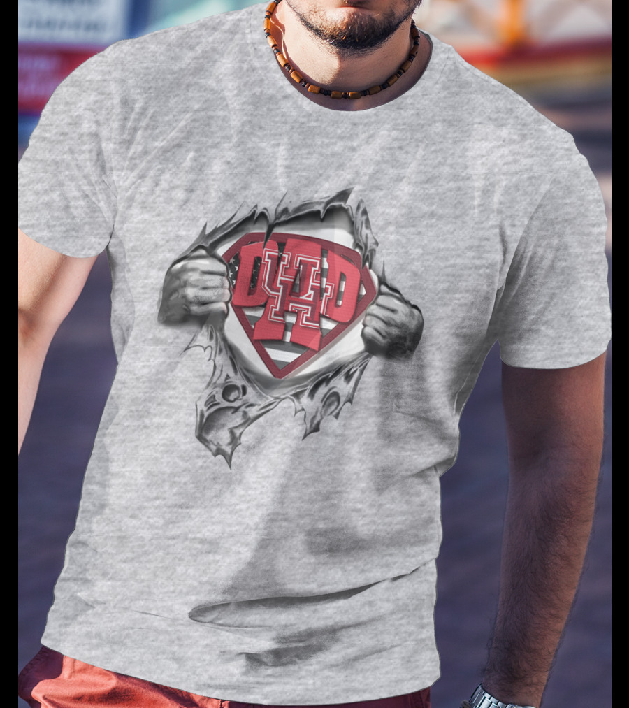 SUPERDAD U Of H Houston Cougars Football Fan Dad T-Shirt
