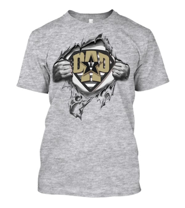 Superdad Dad Vanderbilt Commodores Star Logo 3D Effect T-Shirt