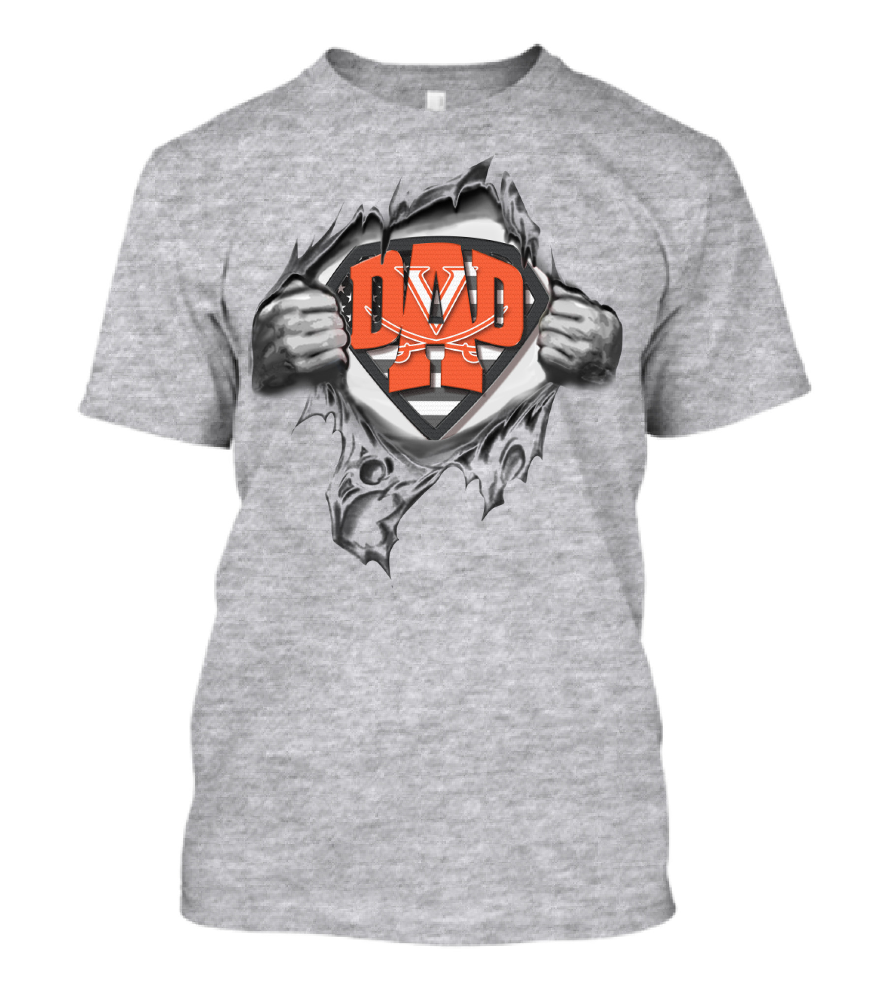 Superdad Uva Cavaliers Logo Torn Chest T-Shirt