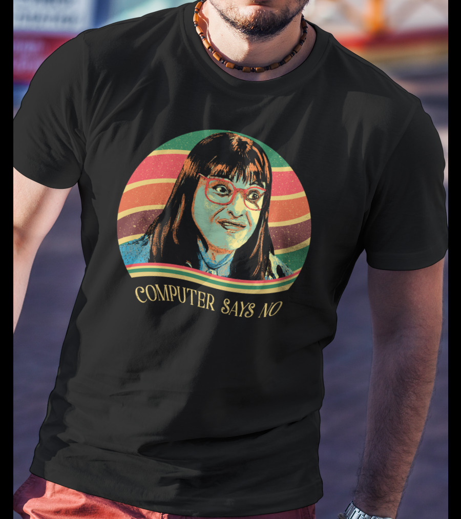 Carol Beer Computer Says No Vintage Rainbow T-Shirt