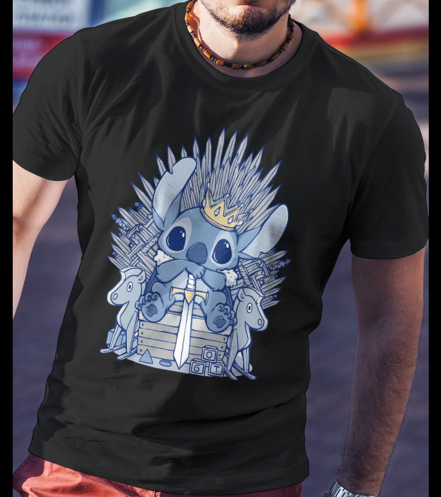 Stitch Iron Throne Crown Sword Game Of Thrones Style T-Shirt