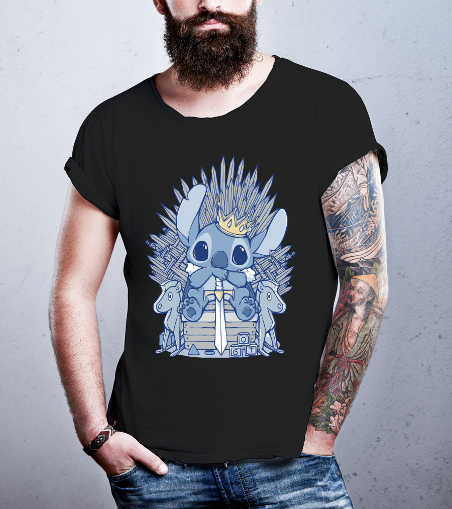 Stitch Iron Throne Crown Sword Game Of Thrones Style T-Shirt