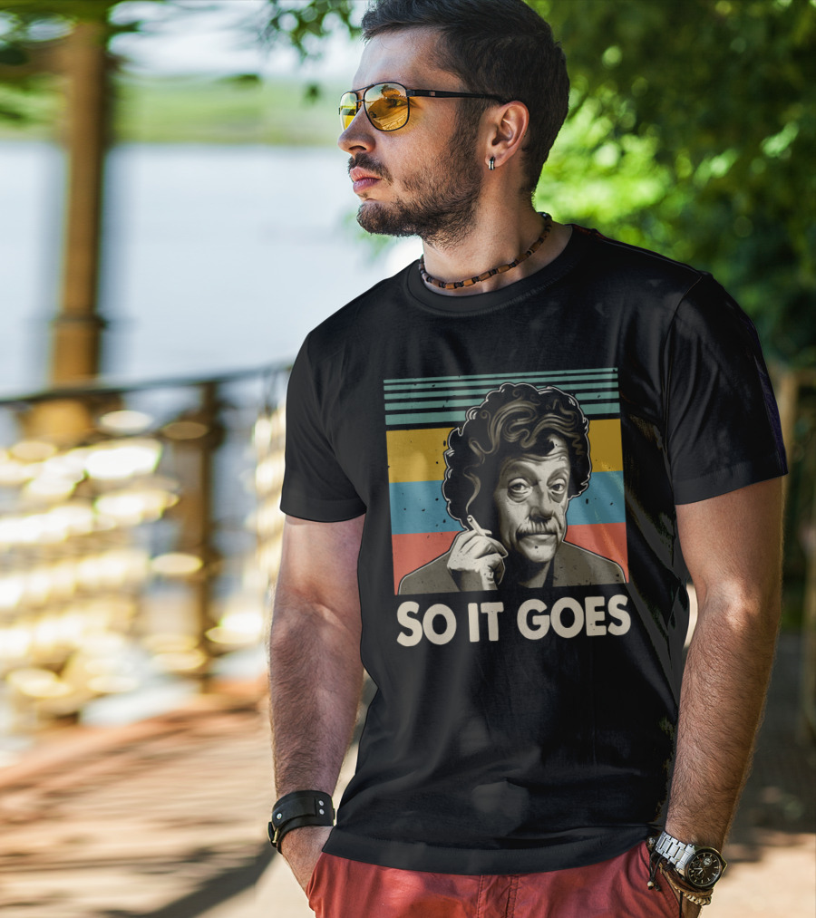 Kurt Vonnegut So It Goes Retro Stripes T-Shirt