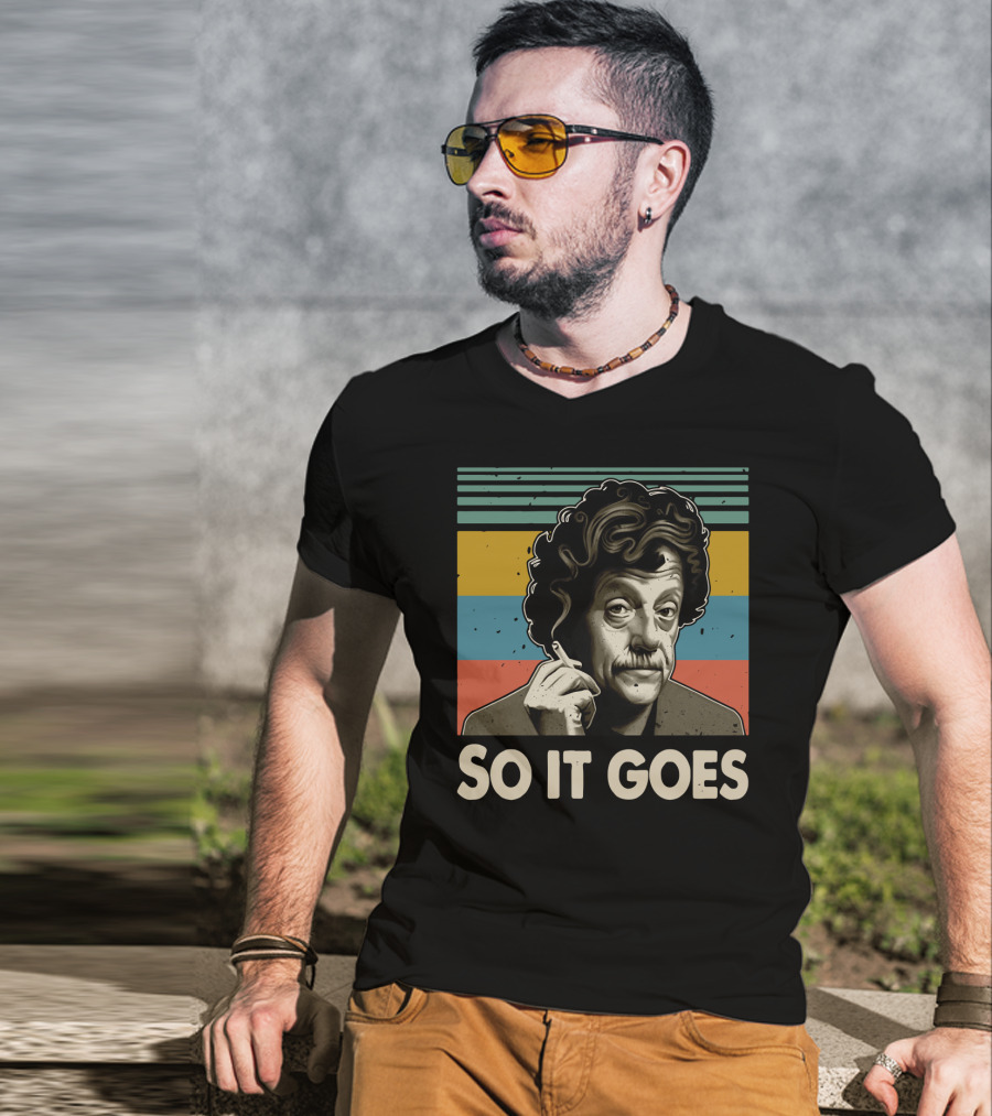 Kurt Vonnegut So It Goes Retro Stripes T-Shirt