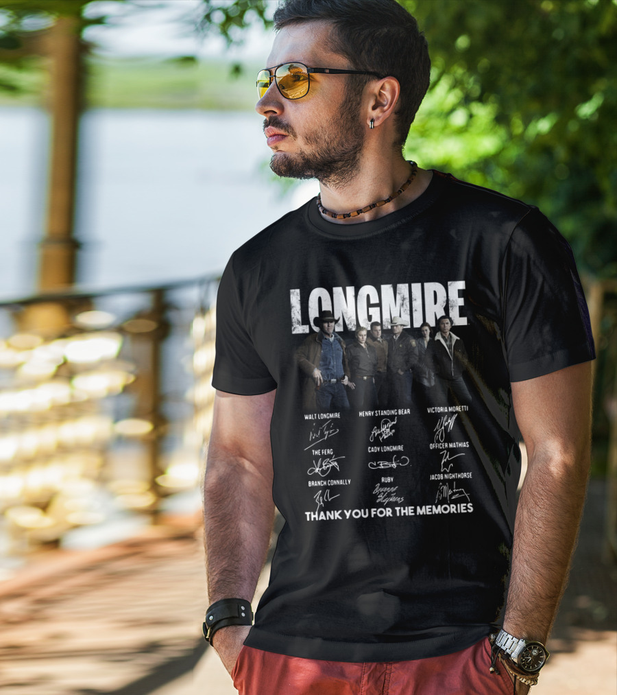 Longmire Characters Signatures Thank You For The Memories T-Shirt