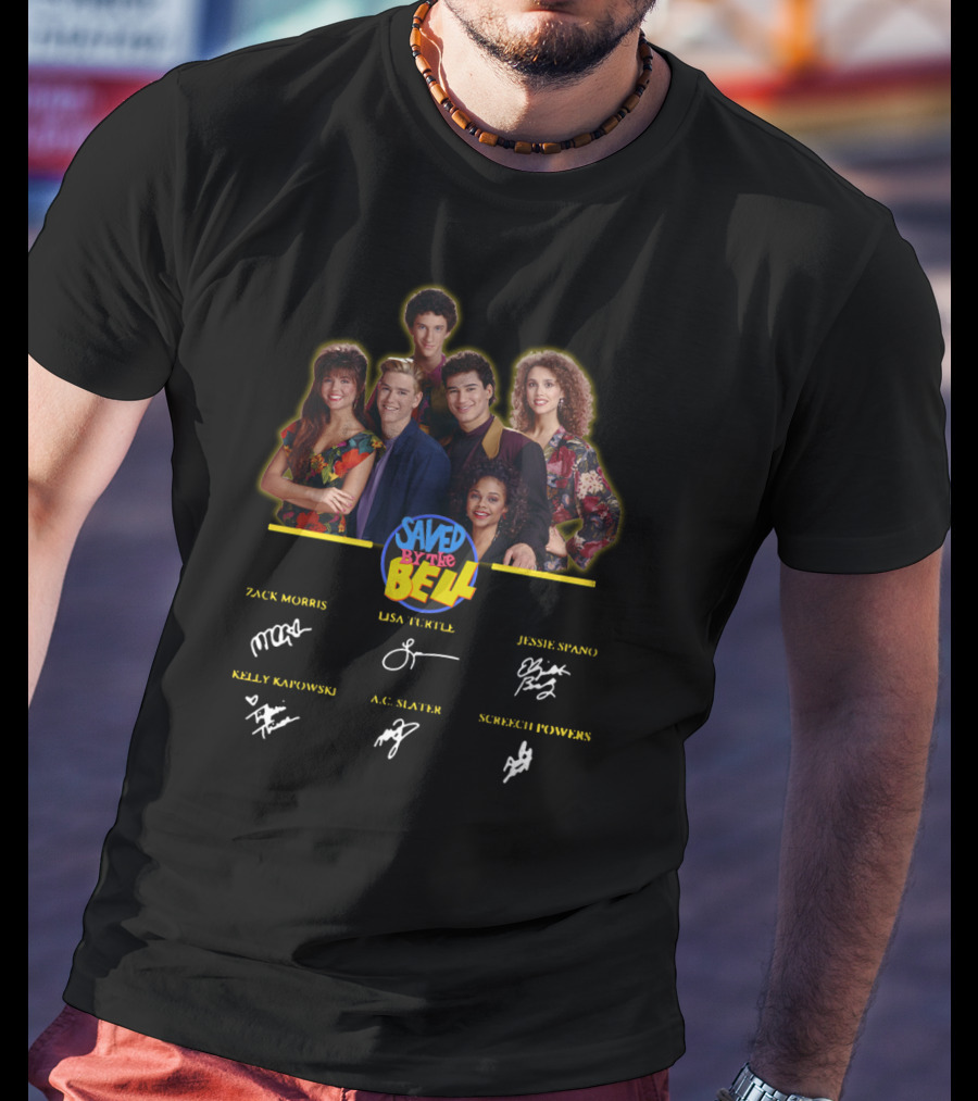 Saved By The Bell Zack Morris Lisa Turtle Jessie Spano Kelly Kapowski A.c. Slater Screech Powers T-Shirt