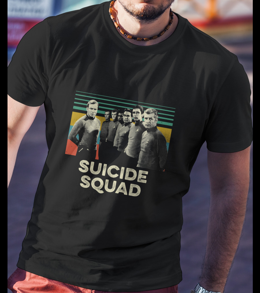 Suicide Squad Star Trek Crew Retro Stripes T-Shirt