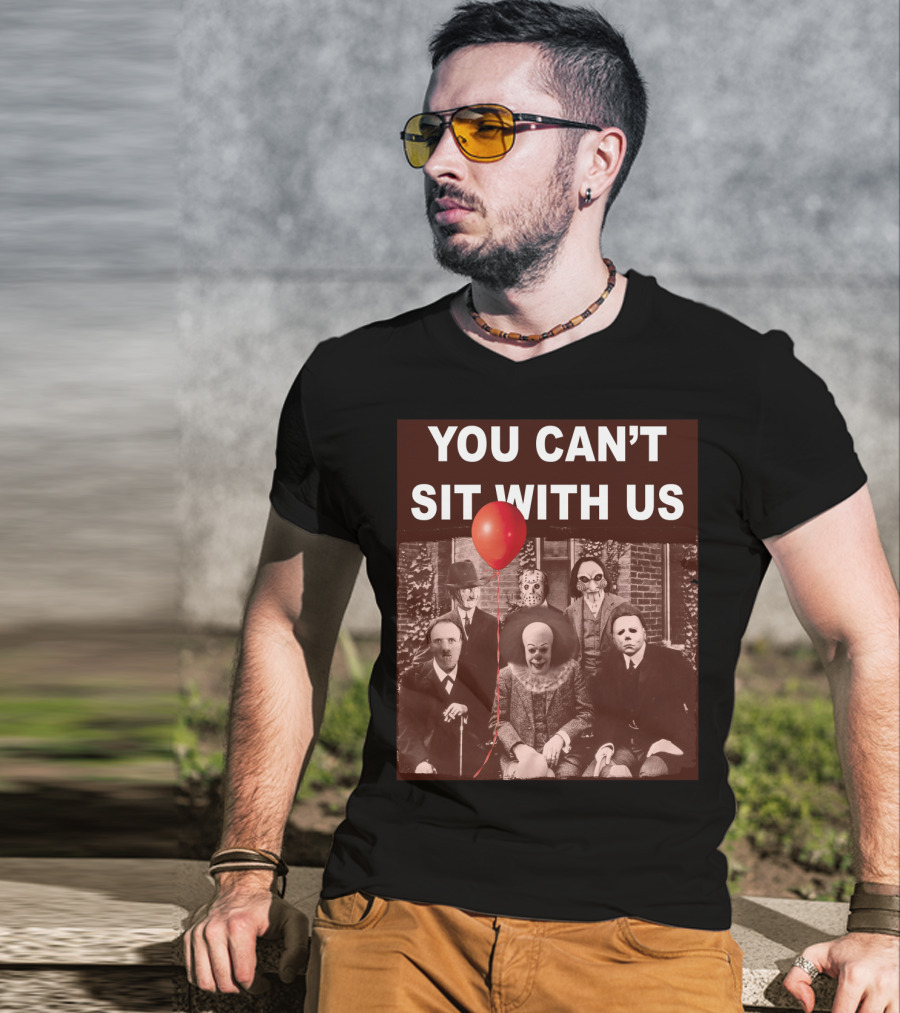 You Can't Sit With Us Horror Icons Red Balloon Halloween Psychoanalysis T-Shirt