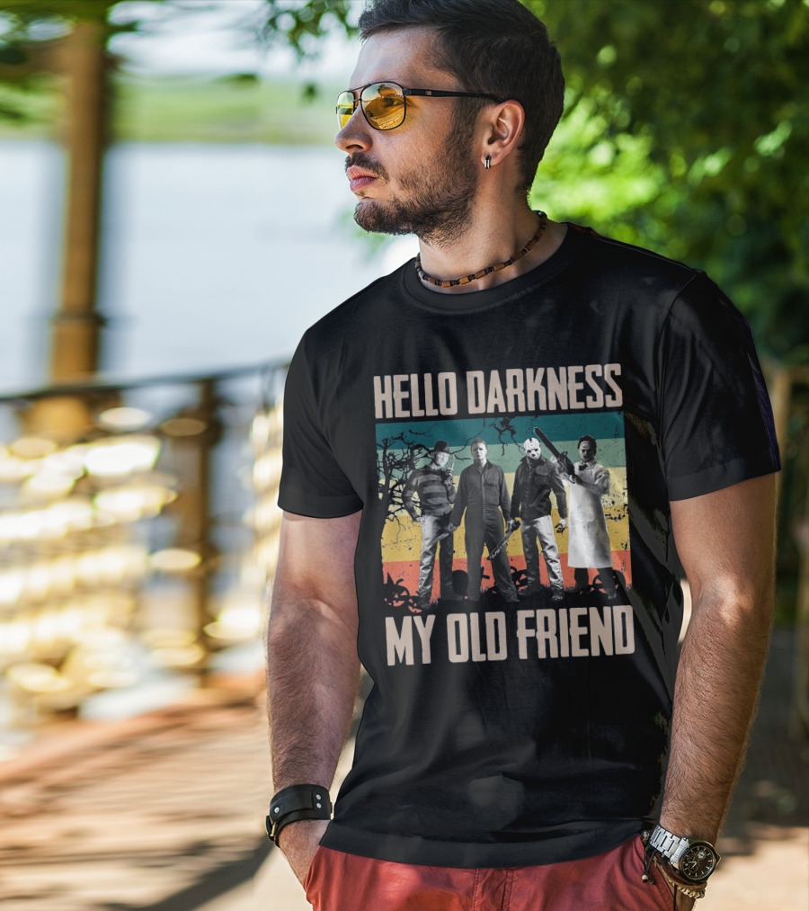 Hello Darkness My Old Friend Horror Icons Halloween T-Shirt