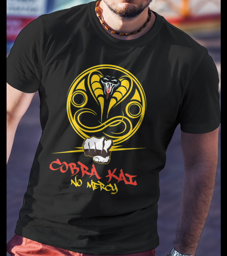 Cobra Kai No Mercy Karate Logo Fist Punch T-Shirt