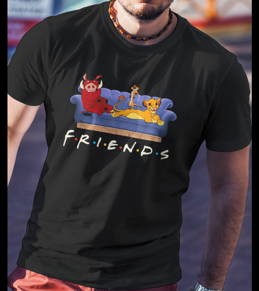 Friends The Lion King Simba Timon Pumbaa Couch T-Shirt