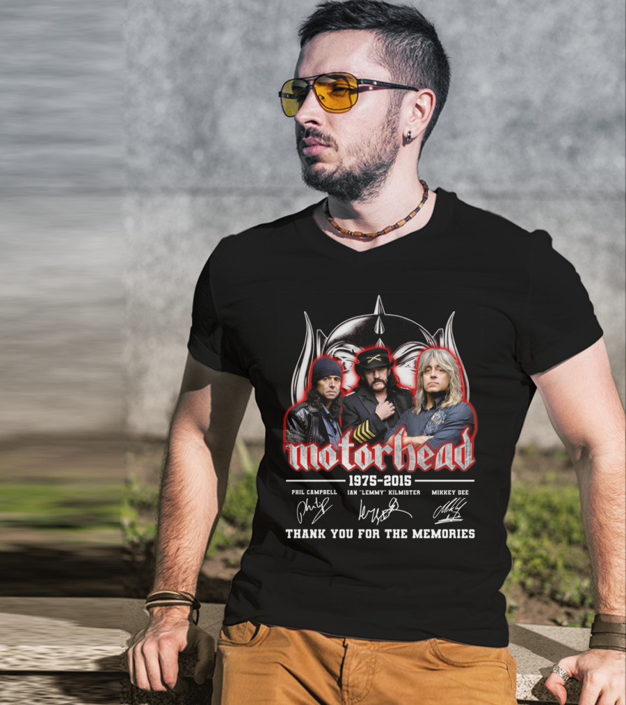Motorhead 1975-2015 Thank You For The Memories Phil Campbell Ian 'Lemmy' Kilmister Mikkey Dee T-Shirt