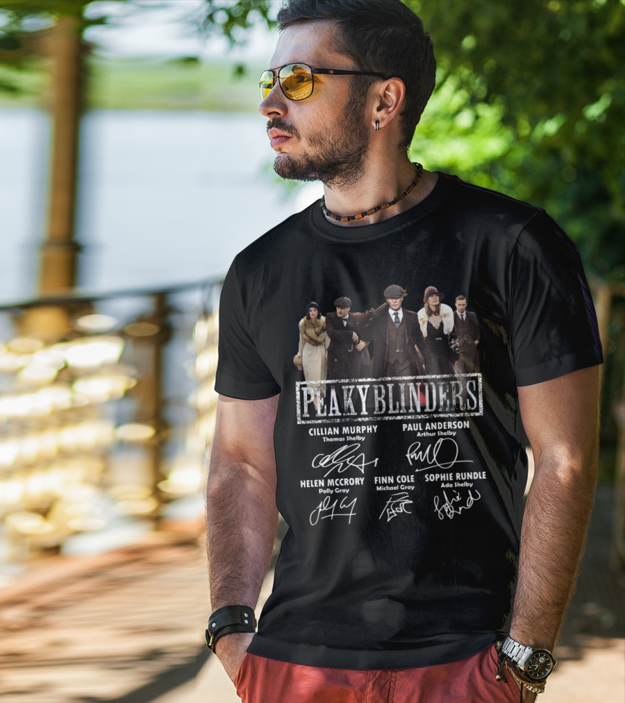 Peaky Blinders Cast Signatures Cillian Murphy Paul Anderson Helen McCrory Finn Cole Sophie Rundle T-Shirt