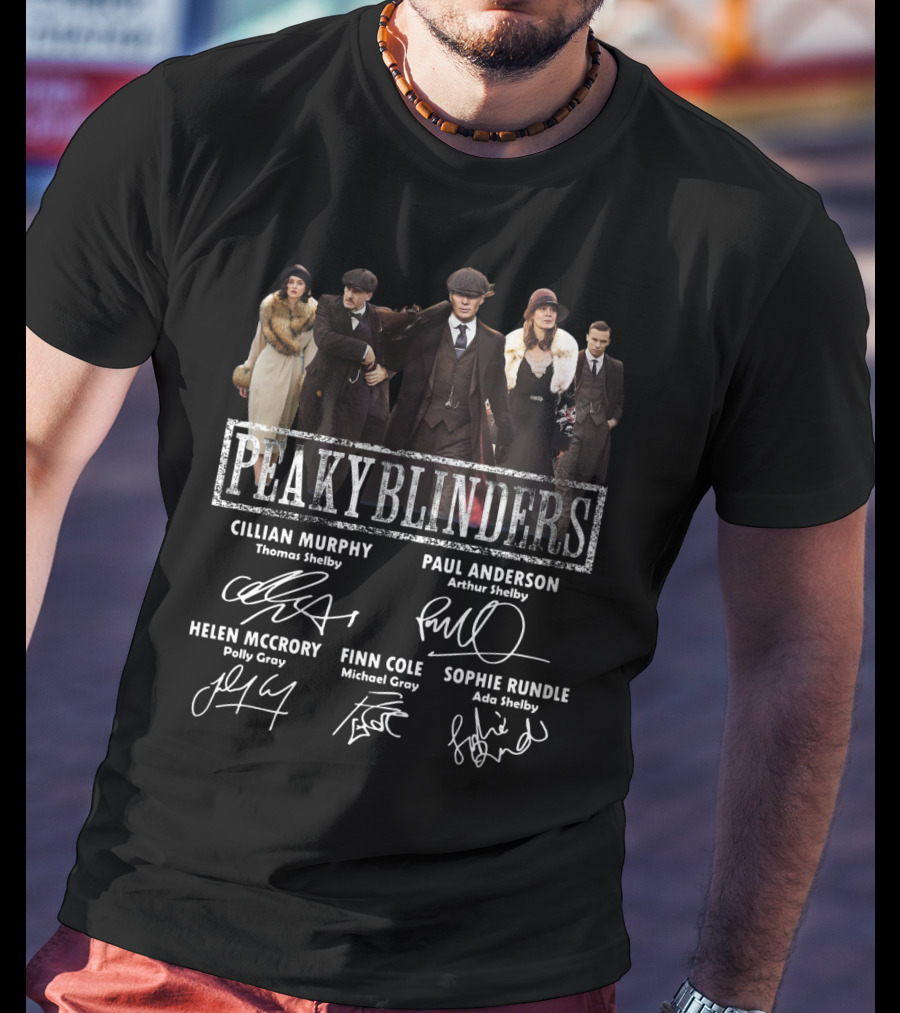 Peaky Blinders Cast Signatures Cillian Murphy Paul Anderson Helen McCrory Finn Cole Sophie Rundle T-Shirt