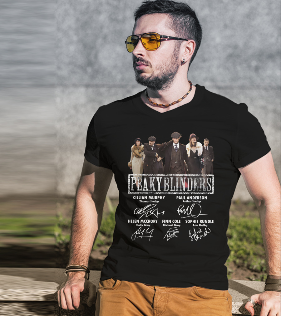 Peaky Blinders Cast Signatures Cillian Murphy Paul Anderson Helen McCrory Finn Cole Sophie Rundle T-Shirt
