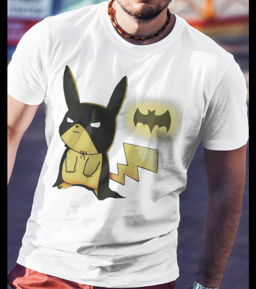 Pikachu Batman Crossover With Iconic Bat T-Shirt
