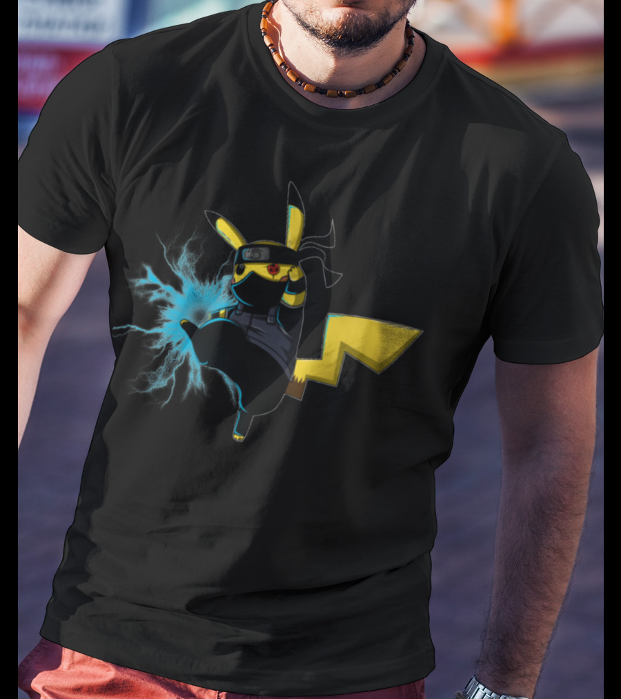 Pikachu Naruto Crossover Ninja Thunderbolt T-Shirt
