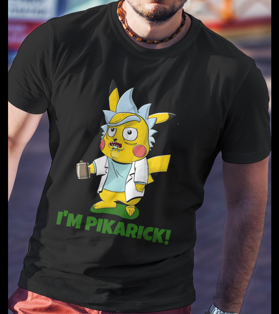 Rick And Morty I’m Pikarick Pikachu Crossover With Lab Coat And Portal Gun T-Shirt
