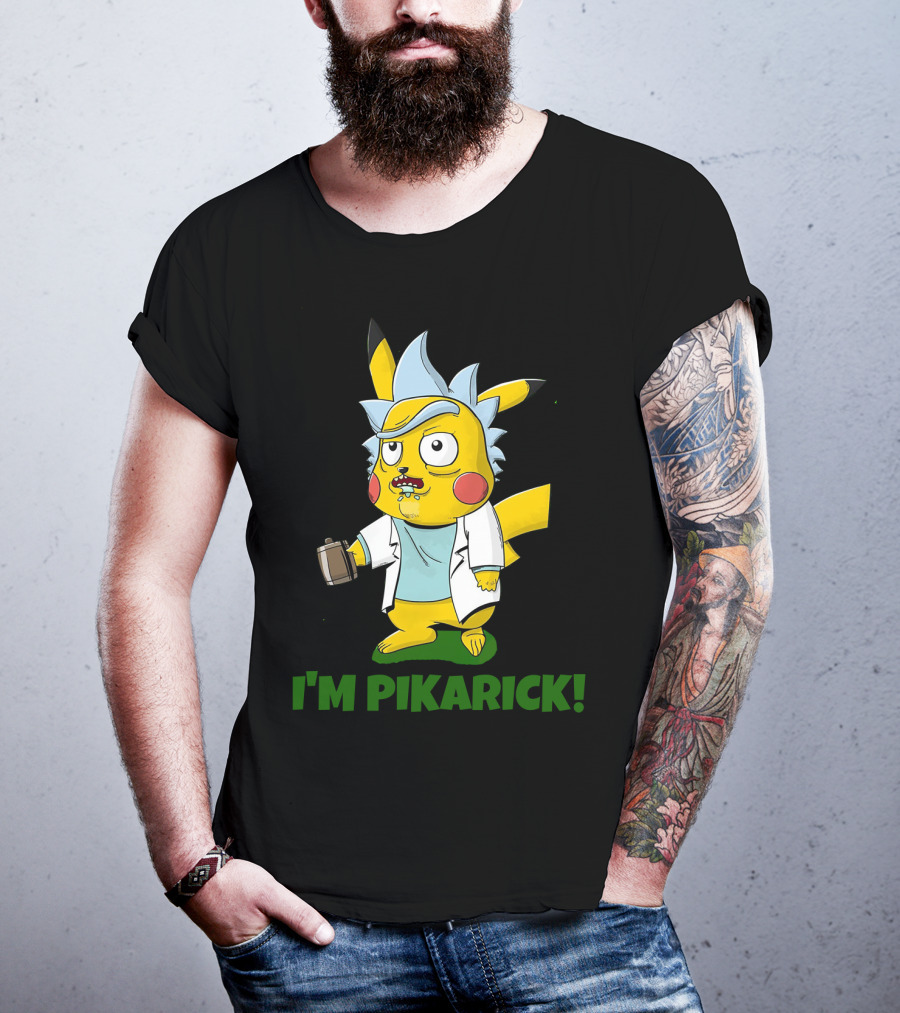 Rick And Morty I’m Pikarick Pikachu Crossover With Lab Coat And Portal Gun T-Shirt