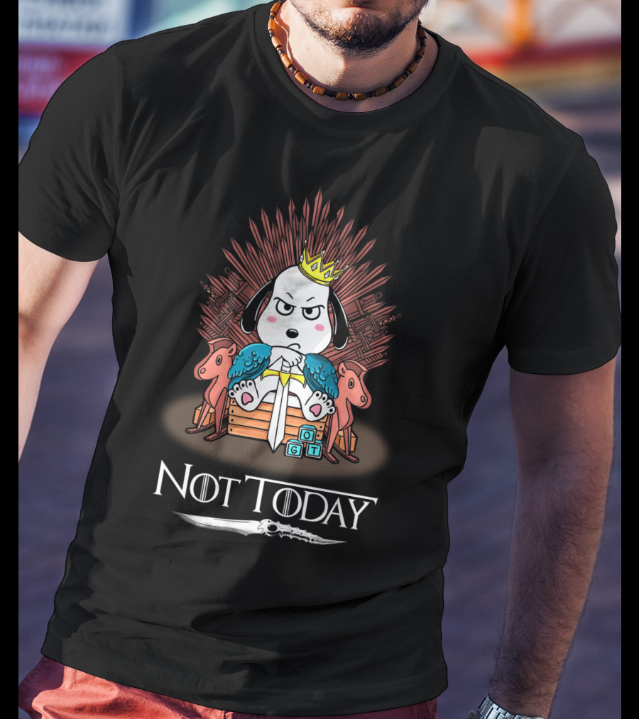 Snoopy On Iron Throne Not Today Game Of Thrones Mashup T-Shirt