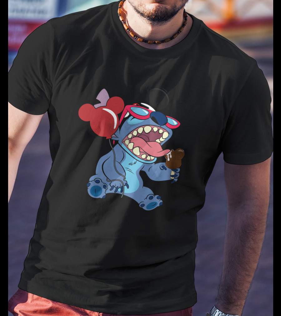 Stitch Vacay Mode With Ice Cream And Mickey Balloon T-Shirt