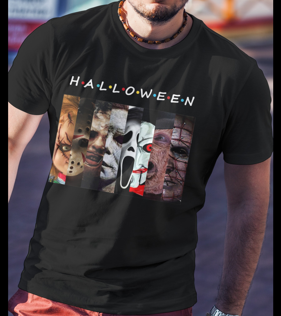 Halloween Horror Icons Faces T-Shirt