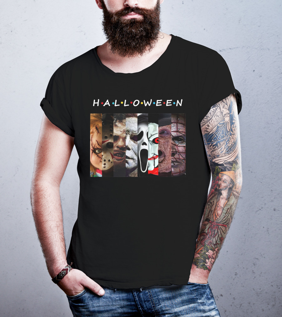 Halloween Horror Icons Faces T-Shirt