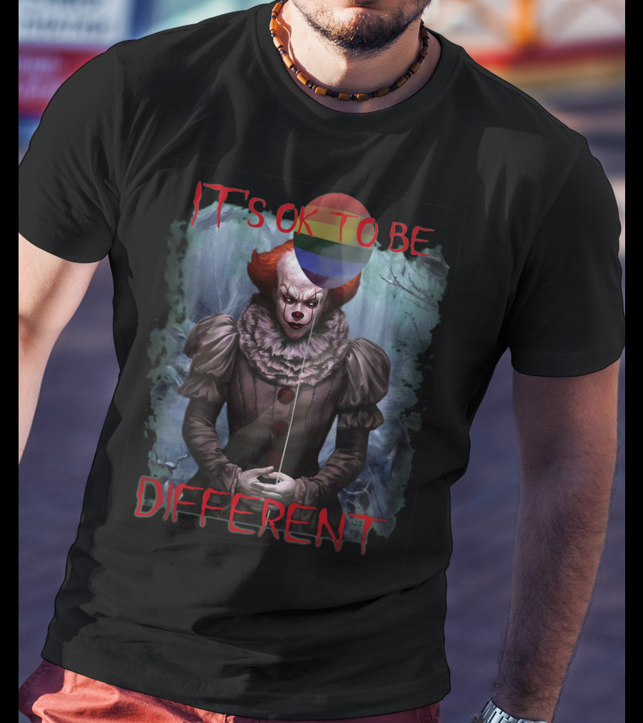 Pennywise It It's Ok To Be Different Lgbt Balloon T-Shirt