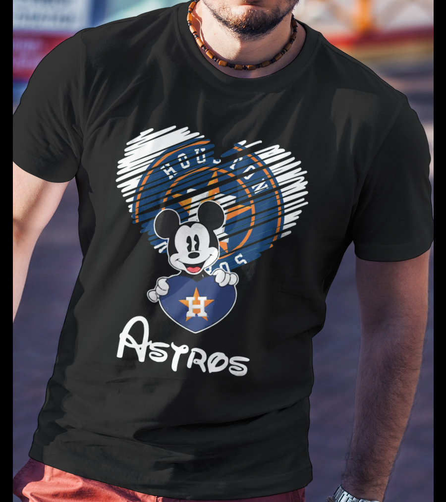 Mickey Mouse Houston Astros Heart Houston Astros Houston Astros T-Shirt