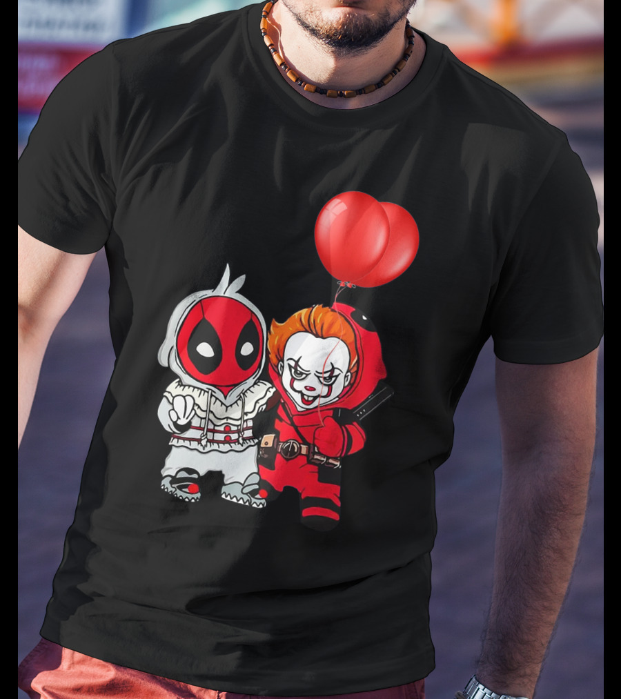 Pennywise Deadpool Crossover With Red Balloons T-Shirt