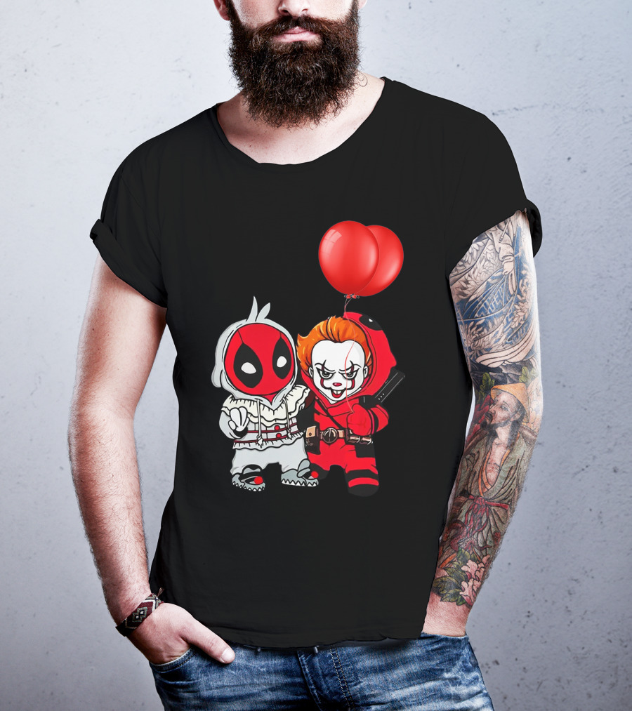 Pennywise Deadpool Crossover With Red Balloons T-Shirt