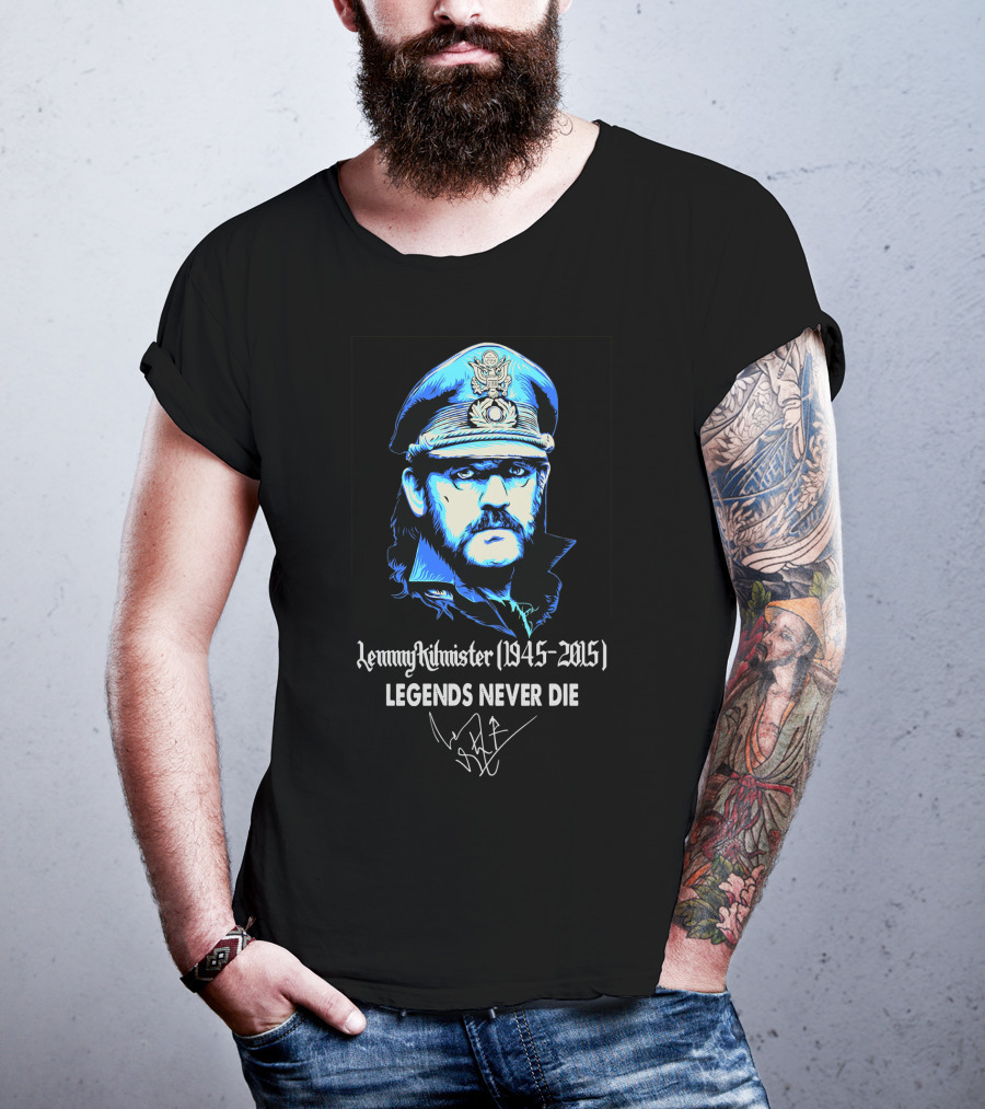 Lemmy Kilmister 1945-2015 Legends Never Die T-Shirt