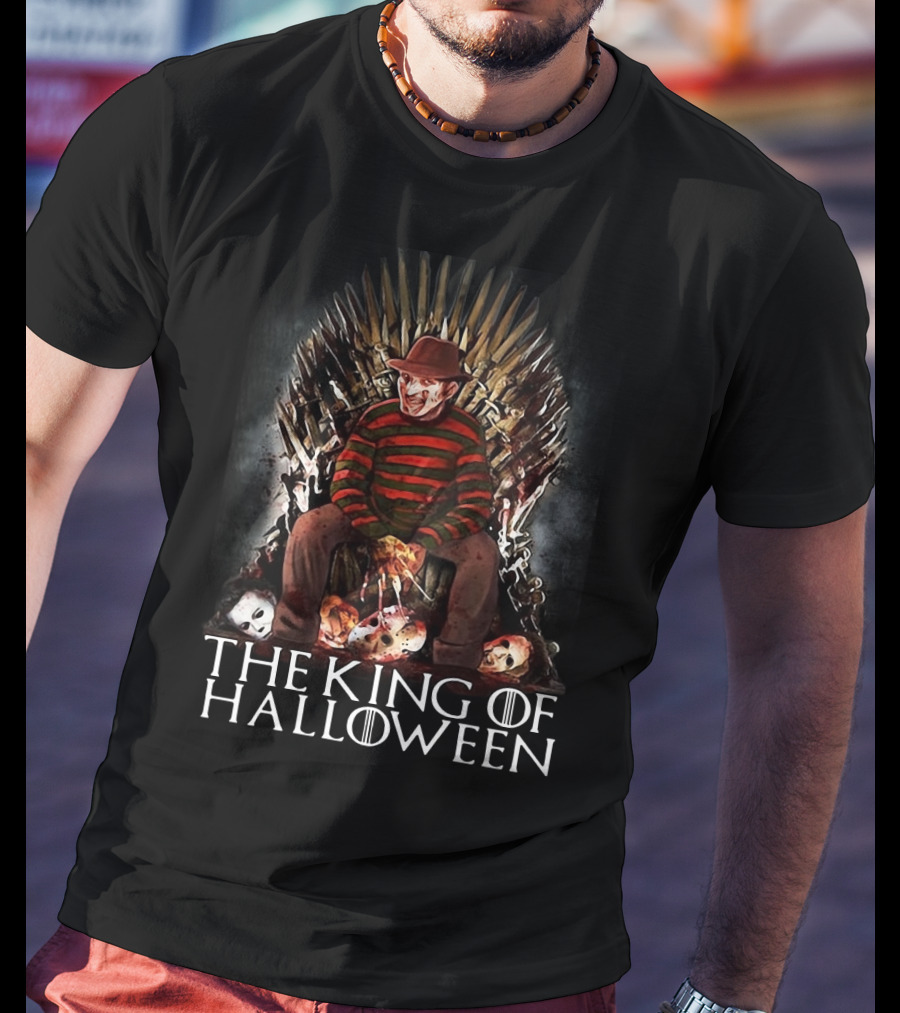 Freddy Krueger The King Of Halloween Game Of Thrones Throne T-Shirt