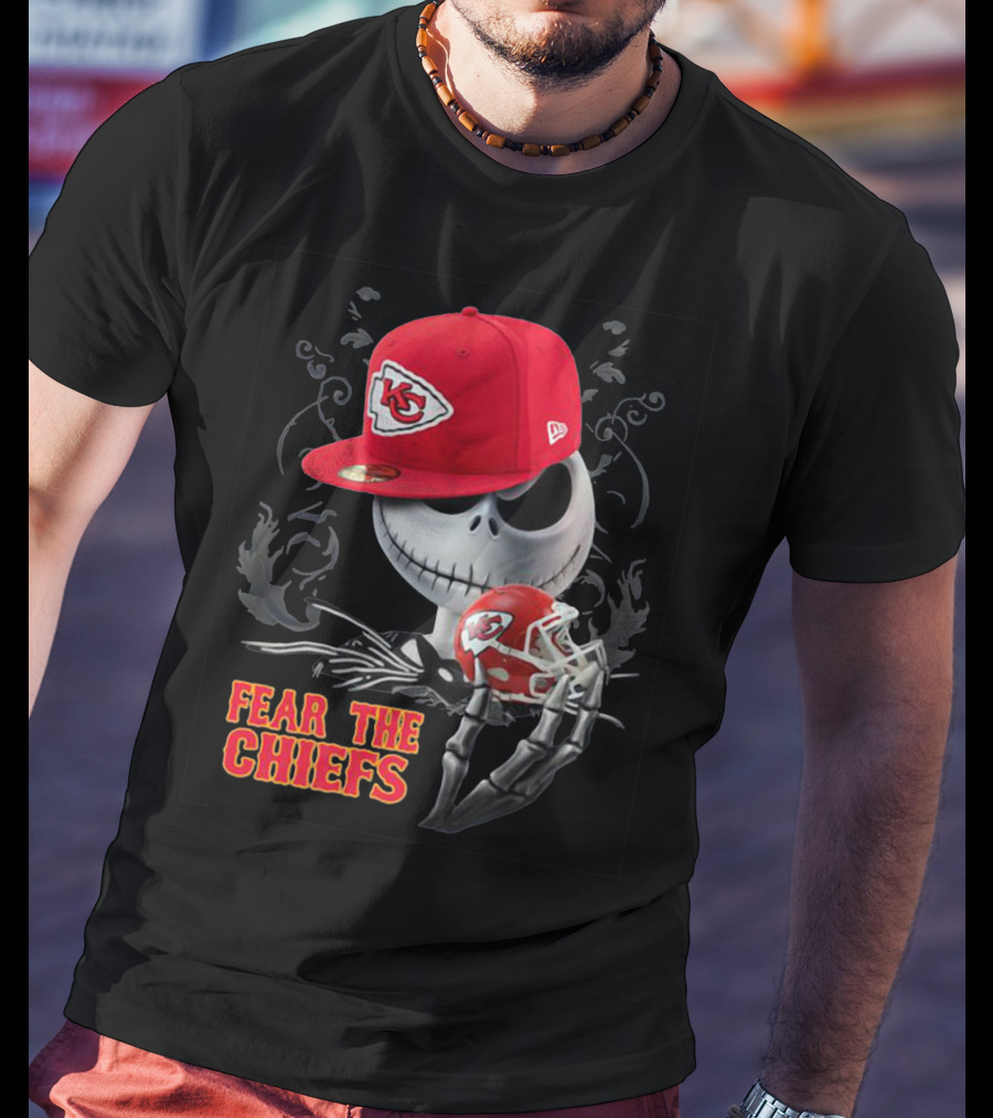 Jack Skellington Fear The Chiefs Kansas City Football T-Shirt