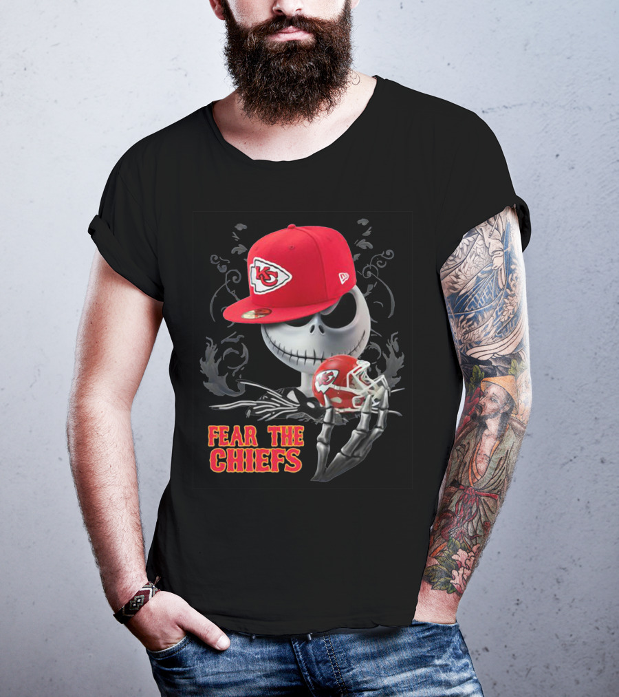Jack Skellington Fear The Chiefs Kansas City Football T-Shirt