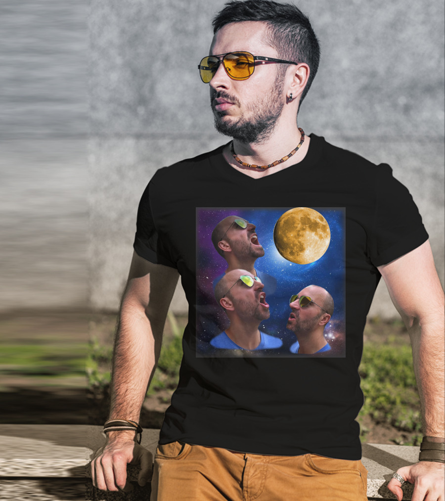 Zach Call Moon Space Night Sunglasses Trio T-Shirt