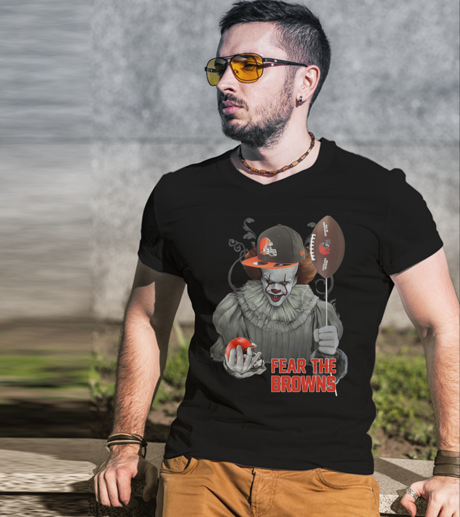 Pennywise Fear The Browns With Football And Cap T-Shirt