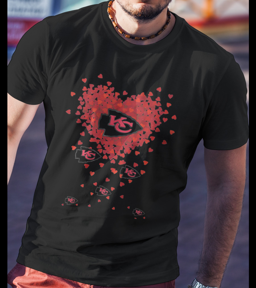 Flying Heart Kansas City Chiefs Kc Arrowhead Logo Hearts T-Shirt