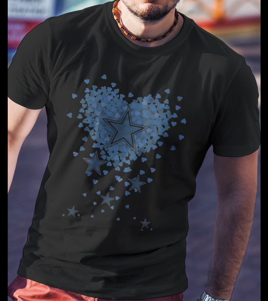 Flying Heart Blue Stars Dallas Cowboys T-Shirt