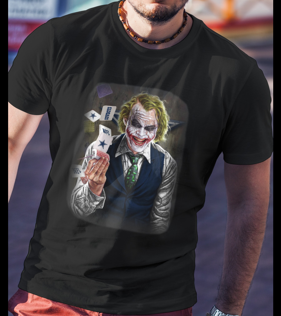Dallas Cowboys Joker Nfl Playing Cards T-Shirt