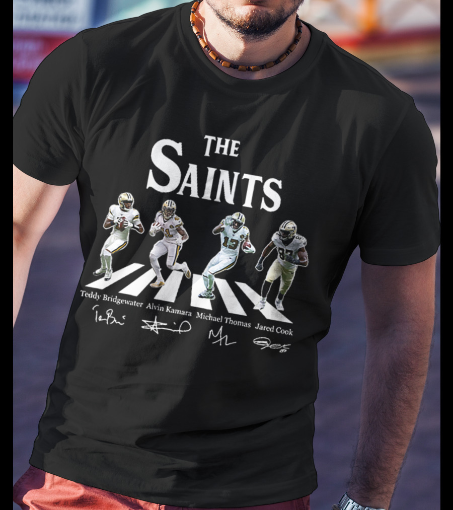 The Saints Teddy Bridgewater Alvin Kamara Michael Thomas Jared Cook Abbey Road T-Shirt