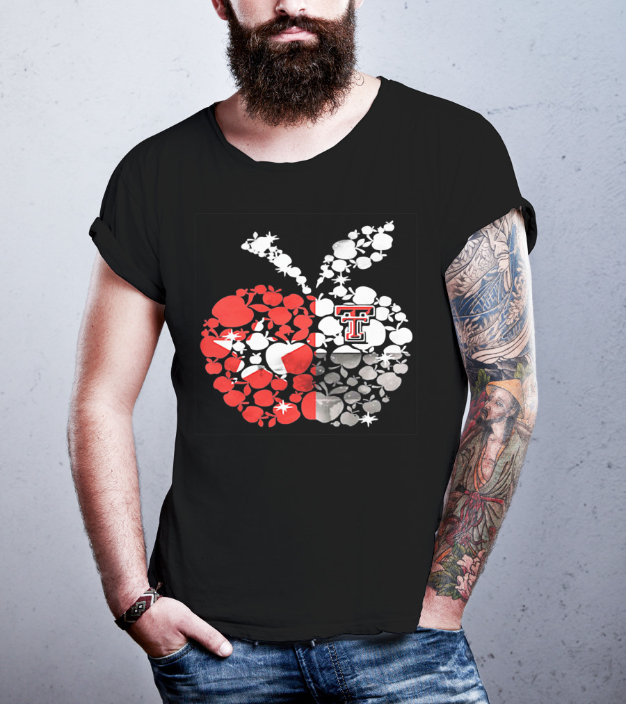Texas Tech Red Raiders Apple Pattern State Flag T-Shirt